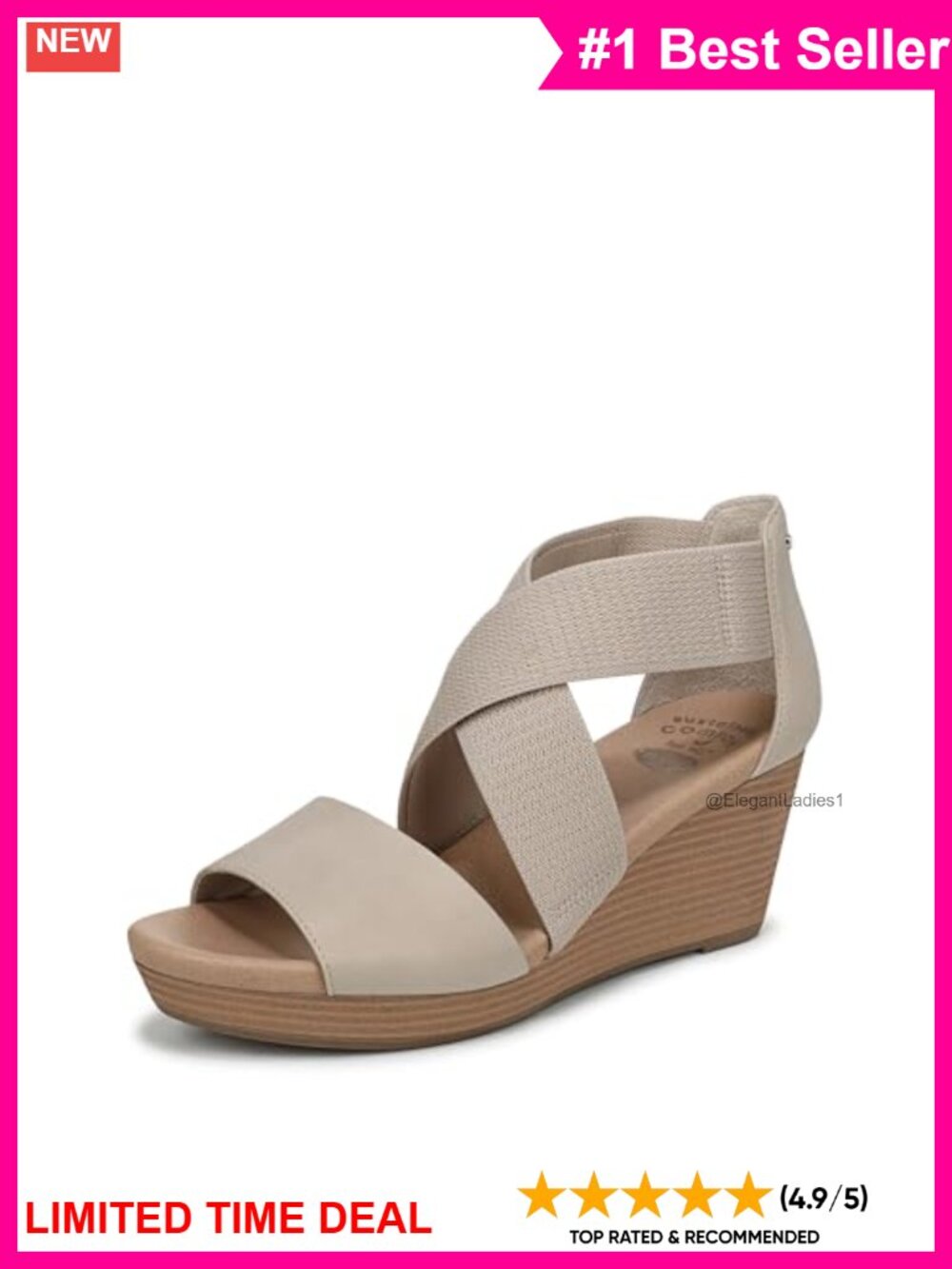 Wedge Platform Sandals with Ankle Strap Slip-On Comfort